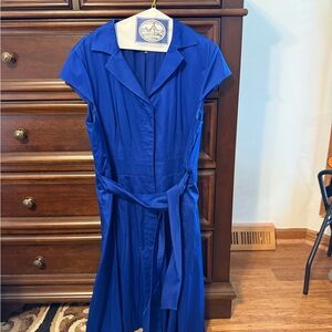 Jones New York Blue Midi Dress with Flutter Sleeves
